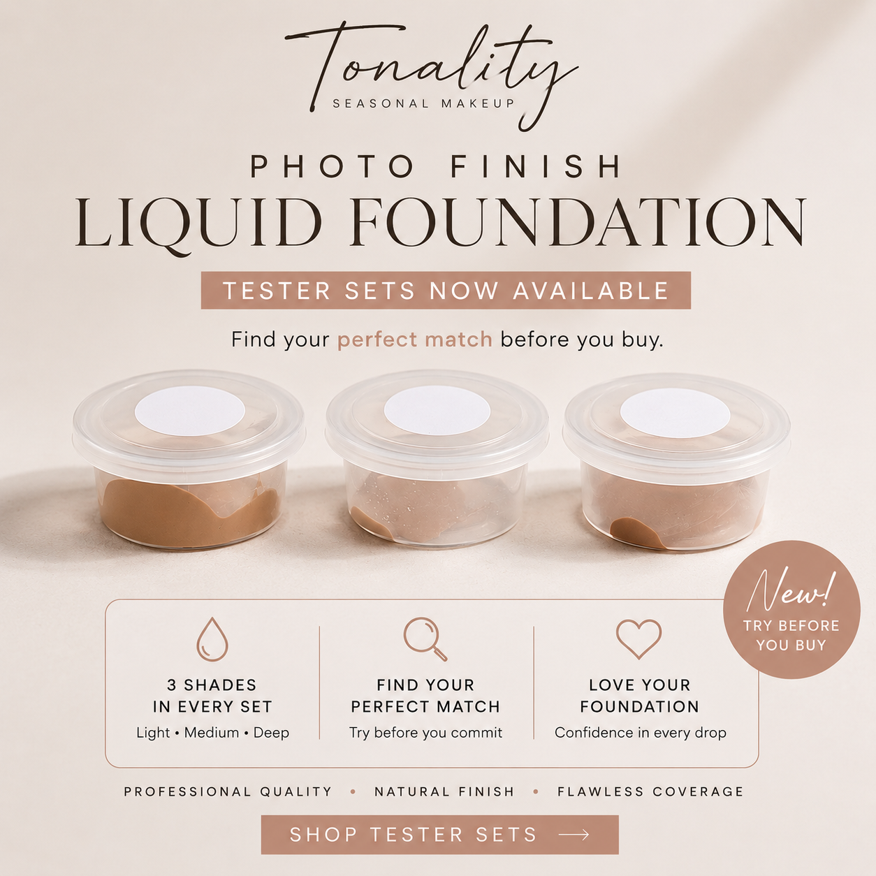 Photo Finish Foundation - Tester Set - Dark Skintone