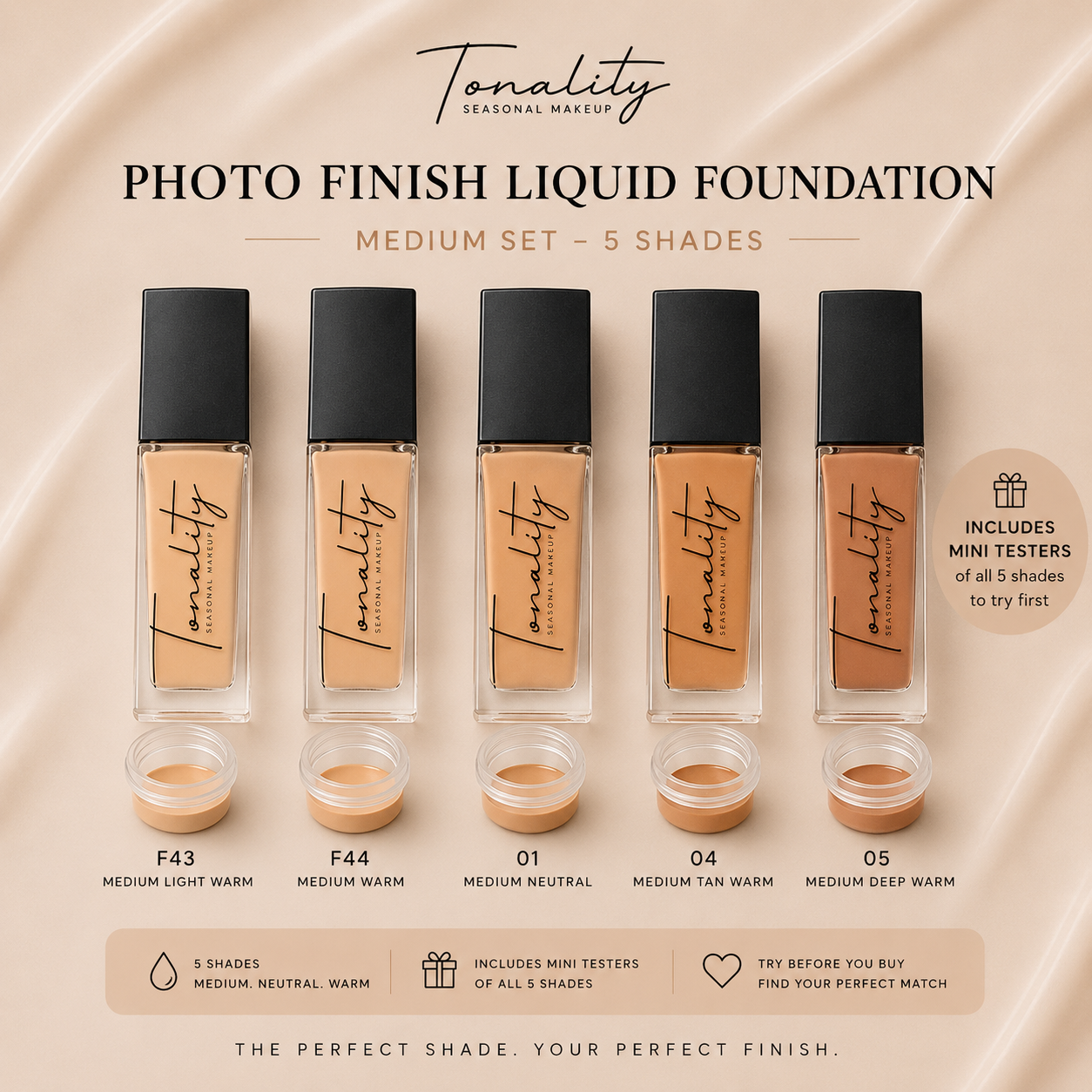 Photo Finish Foundation- Tester Set - Medium Skintone