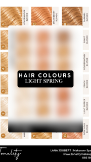 Tonality Hair Colour Board- Light Spring