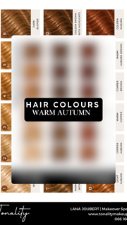 Tonality Hair Colour Board- Warm Autumn