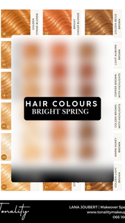 Tonality Hair Colour Board- Bright Spring