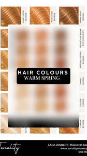 Tonality Hair Colour Board- Warm Spring