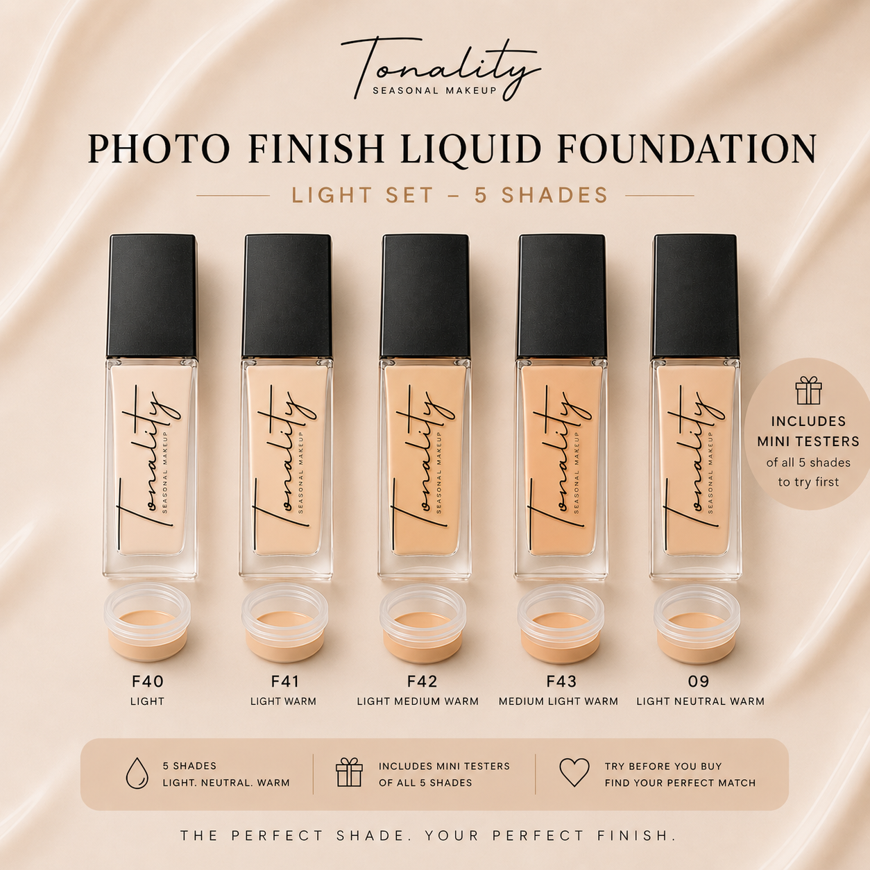 Photo Finish Foundation- Tester Set - Light Skintone